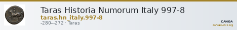 Taras Historia Numorum Italy 997-8 — CANOA