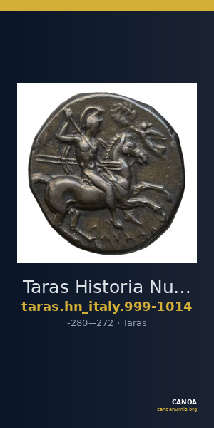 Taras Historia Numorum Italy 999-1014 — CANOA