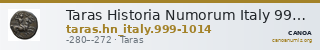 Taras Historia Numorum Italy 999-1014 — CANOA