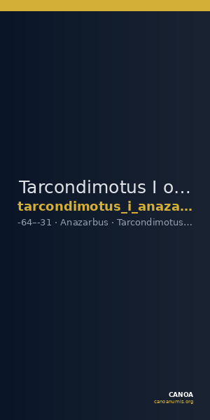 Tarcondimotus I of Cilicia Anazarbus Ziegler 1993 5 — CANOA