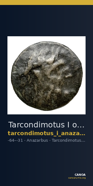 Tarcondimotus I of Cilicia Anazarbus Ziegler 1993 6-28 — CANOA