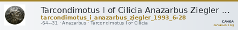 Tarcondimotus I of Cilicia Anazarbus Ziegler 1993 6-28 — CANOA