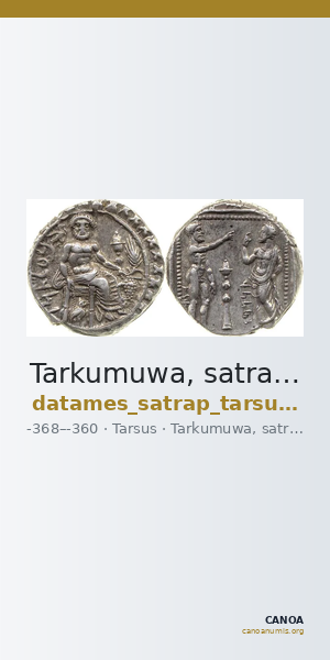 Tarkumuwa, satrap of Cilicia Tarsus Moysey 1986 Issue 5 — CANOA