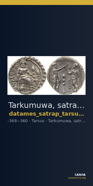 Tarkumuwa, satrap of Cilicia Tarsus Moysey 1986 Issue 5 — CANOA