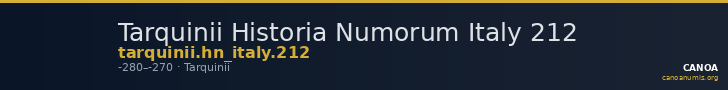 Tarquinii Historia Numorum Italy 212 — CANOA