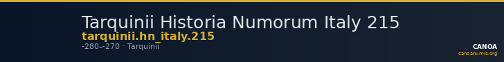 Tarquinii Historia Numorum Italy 215 — CANOA