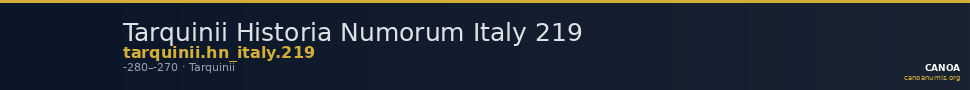 Tarquinii Historia Numorum Italy 219 — CANOA