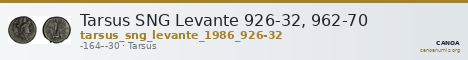 Tarsus SNG Levante 926-32, 962-70 — CANOA