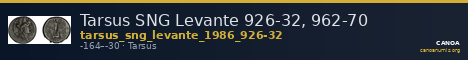 Tarsus SNG Levante 926-32, 962-70 — CANOA