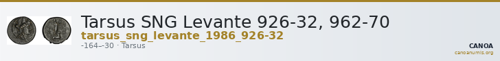 Tarsus SNG Levante 926-32, 962-70 — CANOA