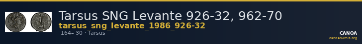 Tarsus SNG Levante 926-32, 962-70 — CANOA