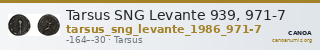 Tarsus SNG Levante 939, 971-7 — CANOA