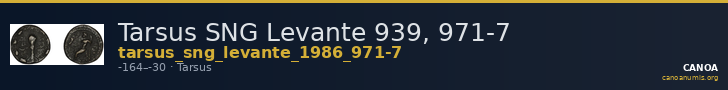 Tarsus SNG Levante 939, 971-7 — CANOA