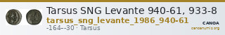Tarsus SNG Levante 940-61, 933-8 — CANOA