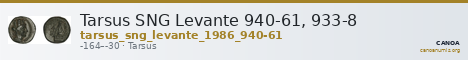 Tarsus SNG Levante 940-61, 933-8 — CANOA