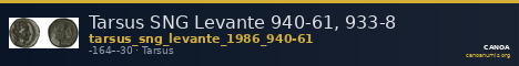 Tarsus SNG Levante 940-61, 933-8 — CANOA