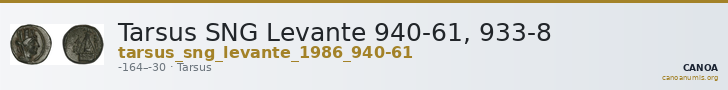 Tarsus SNG Levante 940-61, 933-8 — CANOA