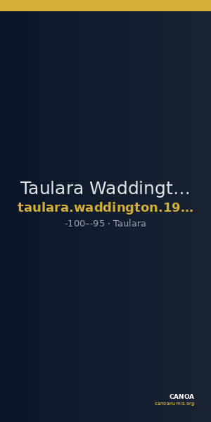 Taulara Waddington 1925 5 — CANOA