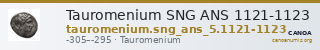 Tauromenium SNG ANS 1121-1123 — CANOA