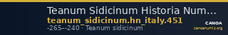 Teanum Sidicinum Historia Numorum Italy 451 — CANOA