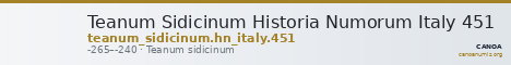 Teanum Sidicinum Historia Numorum Italy 451 — CANOA