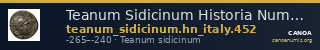 Teanum Sidicinum Historia Numorum Italy 452 — CANOA