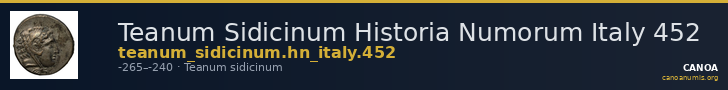 Teanum Sidicinum Historia Numorum Italy 452 — CANOA