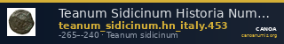 Teanum Sidicinum Historia Numorum Italy 453 — CANOA