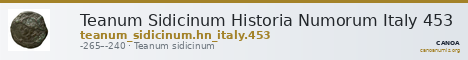 Teanum Sidicinum Historia Numorum Italy 453 — CANOA