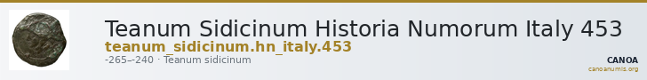 Teanum Sidicinum Historia Numorum Italy 453 — CANOA