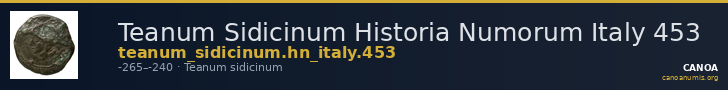 Teanum Sidicinum Historia Numorum Italy 453 — CANOA