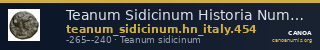 Teanum Sidicinum Historia Numorum Italy 454 — CANOA