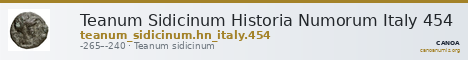 Teanum Sidicinum Historia Numorum Italy 454 — CANOA