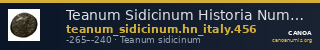 Teanum Sidicinum Historia Numorum Italy 456 — CANOA