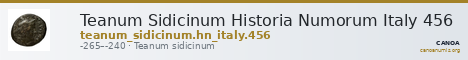 Teanum Sidicinum Historia Numorum Italy 456 — CANOA