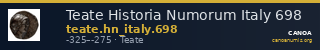 Teate Historia Numorum Italy 698 — CANOA