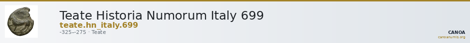 Teate Historia Numorum Italy 699 — CANOA
