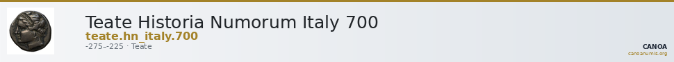 Teate Historia Numorum Italy 700 — CANOA