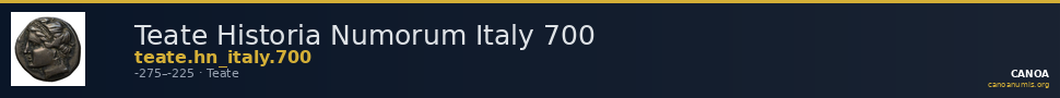 Teate Historia Numorum Italy 700 — CANOA