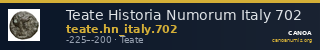 Teate Historia Numorum Italy 702 — CANOA