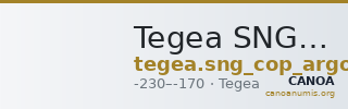 Tegea SNG Copenhagen Tegea 308 — CANOA