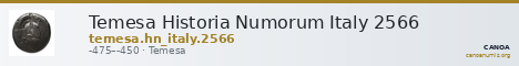 Temesa Historia Numorum Italy 2566 — CANOA