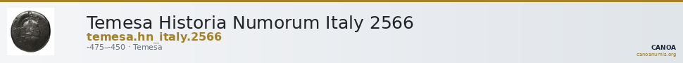 Temesa Historia Numorum Italy 2566 — CANOA