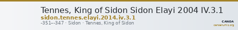 Tennes, King of Sidon Sidon Elayi 2004 IV.3.1 — CANOA