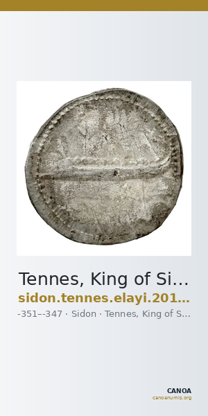 Tennes, King of Sidon Sidon Elayi 2004 IV.3.2 — CANOA