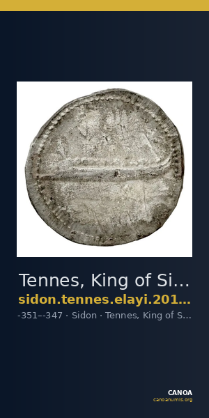 Tennes, King of Sidon Sidon Elayi 2004 IV.3.2 — CANOA