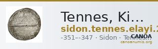 Tennes, King of Sidon Sidon Elayi 2004 IV.3.2 — CANOA