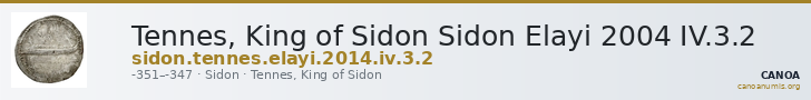 Tennes, King of Sidon Sidon Elayi 2004 IV.3.2 — CANOA