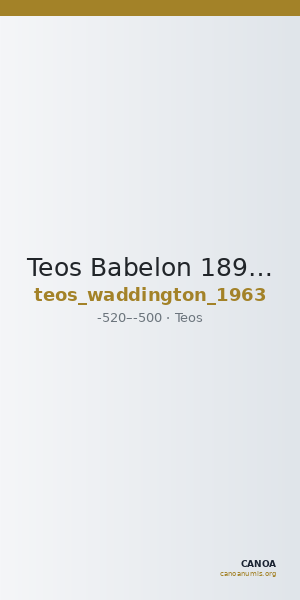 Teos Babelon 1898 (Inv. Waddington) 1963 — CANOA