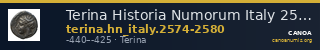 Terina Historia Numorum Italy 2574-2580 — CANOA